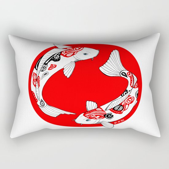 Japanese Kois Rectangular Pillow