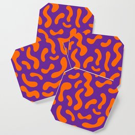 Retro Memphis Squiggles (Orange & Purple) Coaster