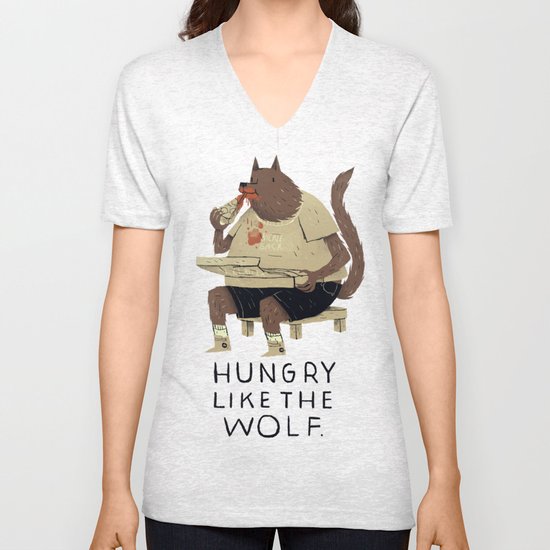 hungry like the wolf Unisex V-Neck
