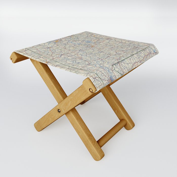 Flat road map of alabama Folding Stool