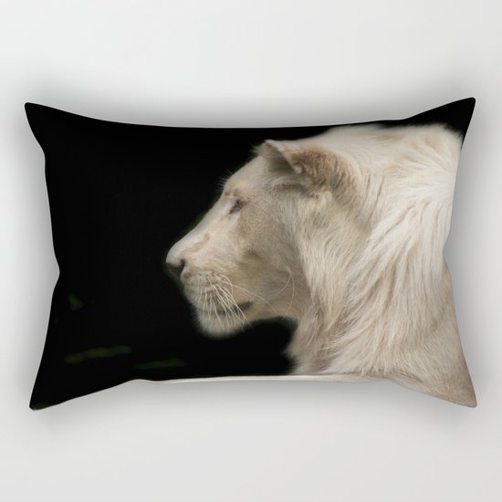 Young white lion Rectangular Pillow