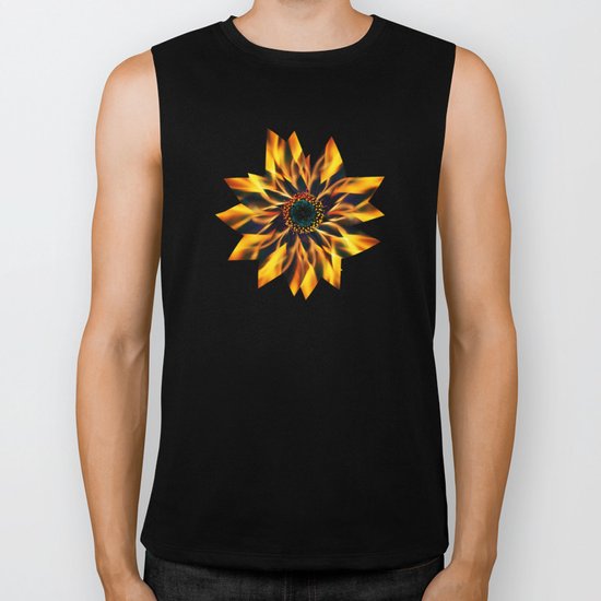 Flaming Love Flower Biker Tank