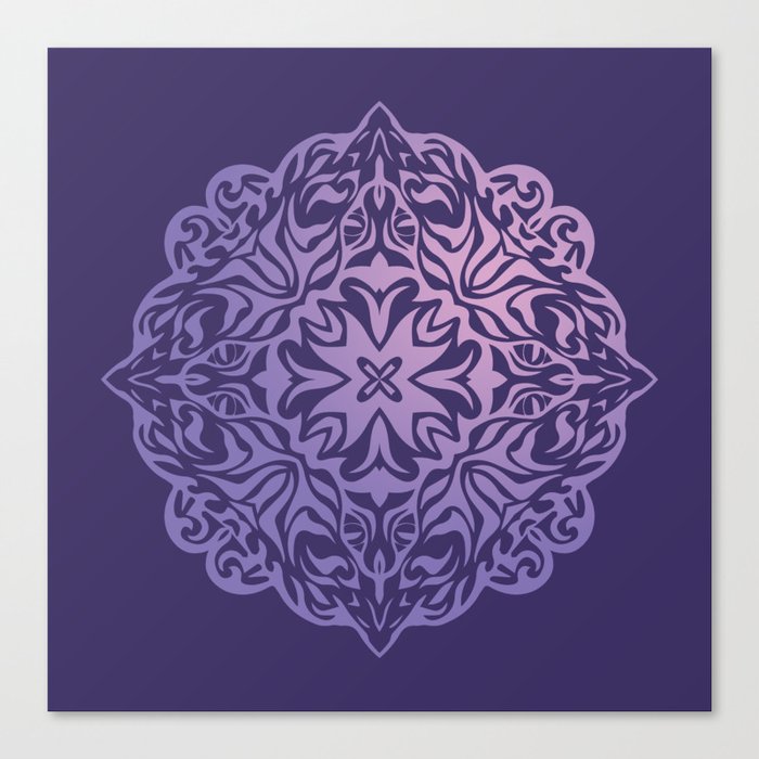 Polynesian style tattoo mandala purple Canvas Print