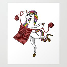 Unicorn Knitter Art Print