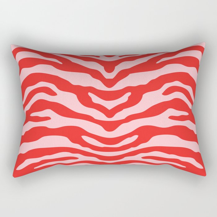 Zebra Red and Pink Rectangular Pillow