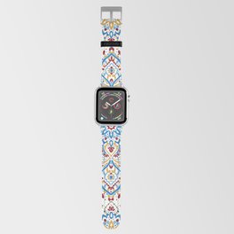 Ornamental Ethnic Bohemian Pattern II Cobalt & Wine Apple Watch Band