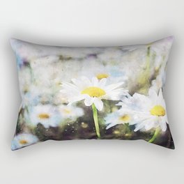 Bed Of White Daisy Flowers Rectangular Pillow