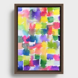 rainbow squares Framed Canvas