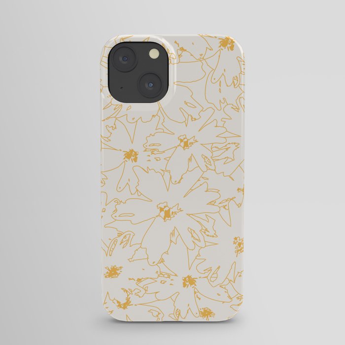 Yellow linear flowers iPhone Case