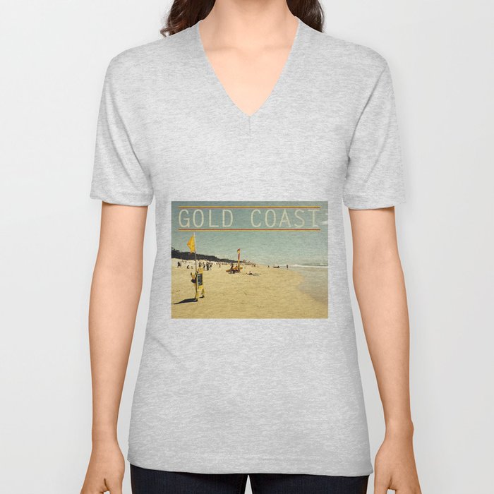 Gold Coast Main Beach retro  V Neck T Shirt