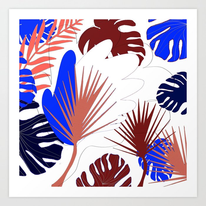 Naturshka 103 Palm Exotic Flowers Leaves Vegetal Nature Art Print By Imaregina