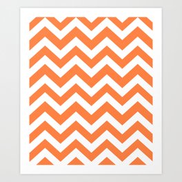 Mango Tango - orange color - Zigzag Chevron Pattern Art Print | Minimal, Makeitcolorful, Geometrical, Trendy, Colorful, Stripes, Modern, Pattern, Color, Painting 