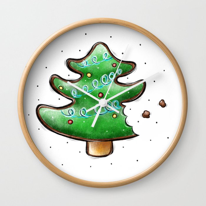 christmas gingerbread in the form of a tree  Wall Clock
