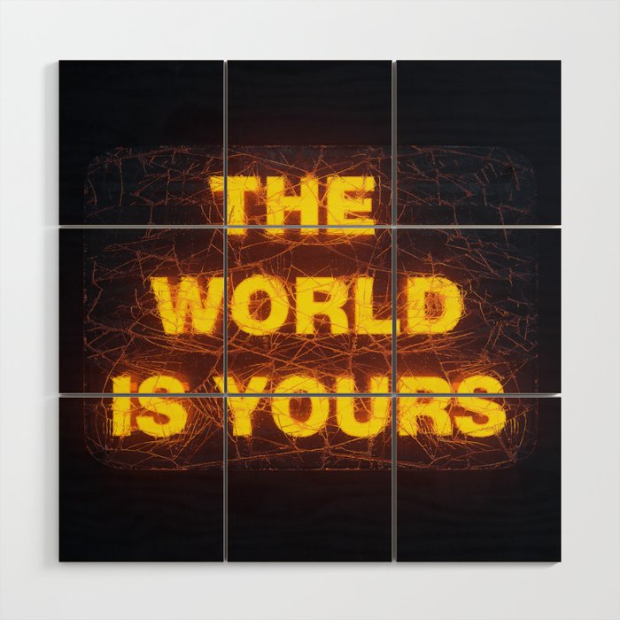 The World Is Yours Neon Wood Wall Art