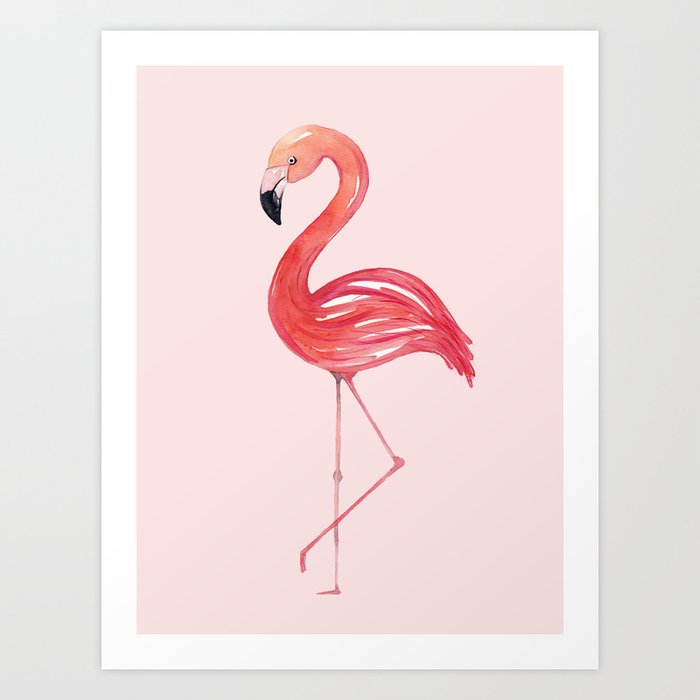 Flamingo Watercolor Painting Art Print By Ccartstudio Society6