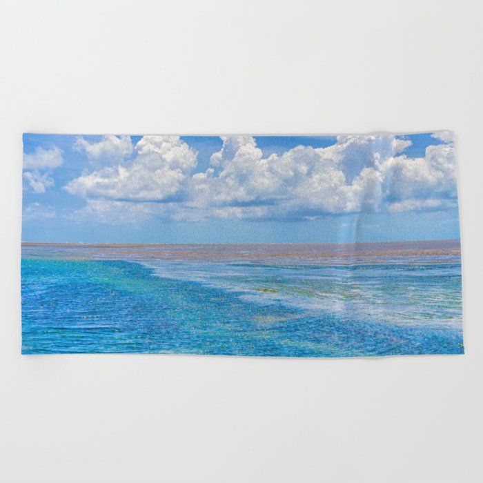 Brazil Photography - Beautiful Brazillian Sea Water Under The Cloudy Sky Beach Towel
