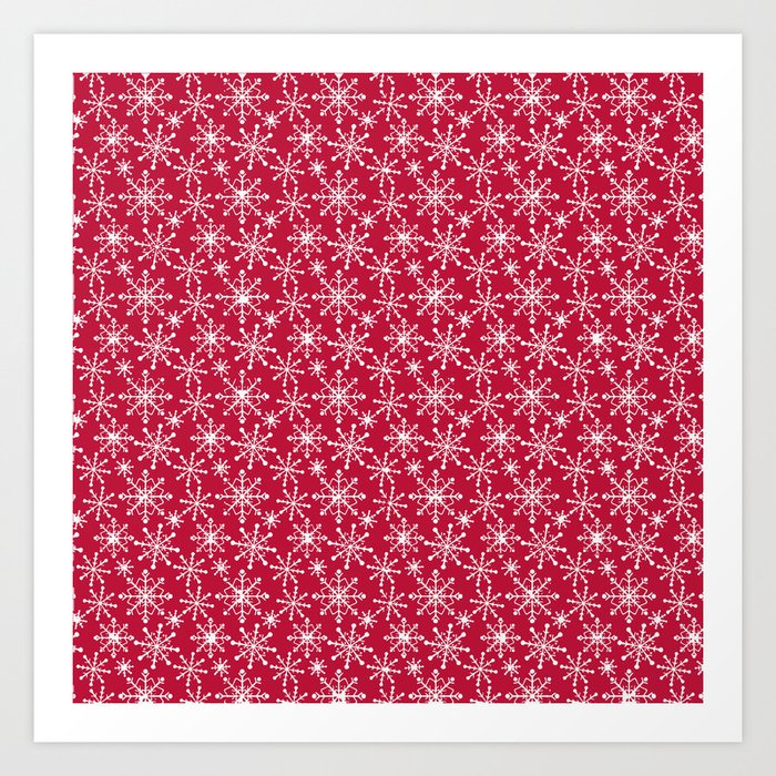 Let-It-Snow-White-Red-b Art Print