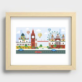Silhouette of a City Recessed Framed Print