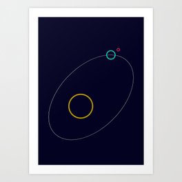 Sun Earth Moon Art Print | Vector, Space, Graphic Design 