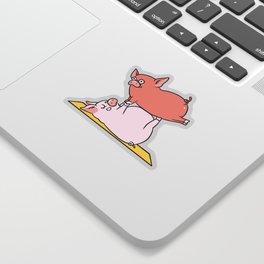 Acroyoga Pig Sticker