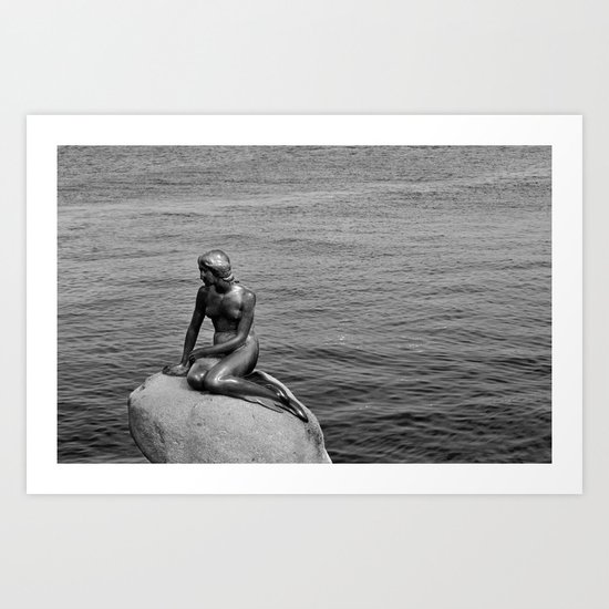 Little Mermaid, Copenhagen, Denmark. Art Print