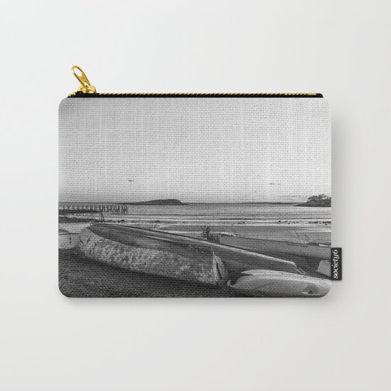 Magnolia Pier at sunset Black and white Carry-All Pouch