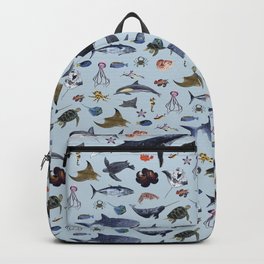 SEA CREATURES poster with names Backpack
