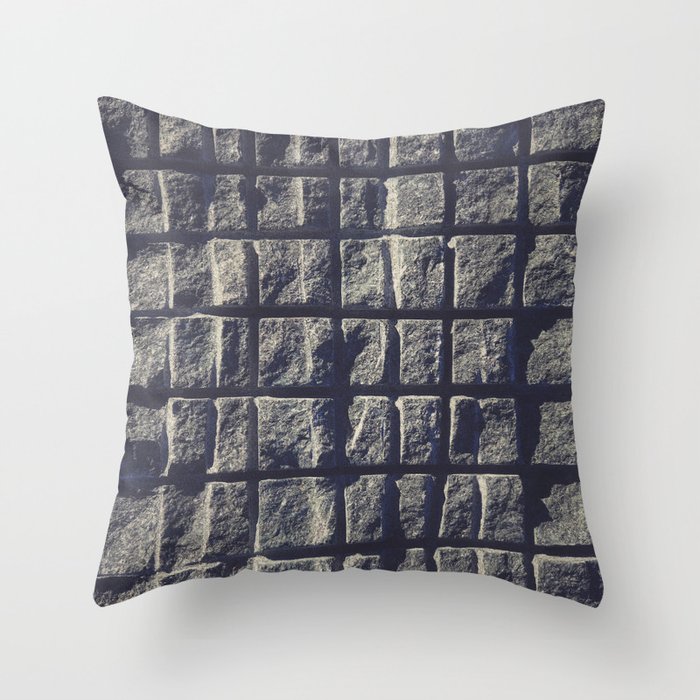 Blue Granite Wall Sawn Squares Throw Pillow