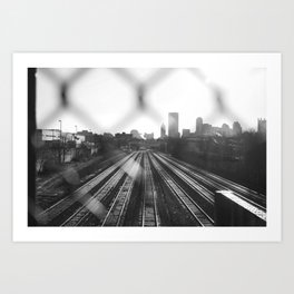Bridge Over The Tracks 1 - B/W Art Print