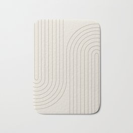 Minimal Line Curvature V Natural Neutral Mid Century Modern Arch Abstract Bath Mat