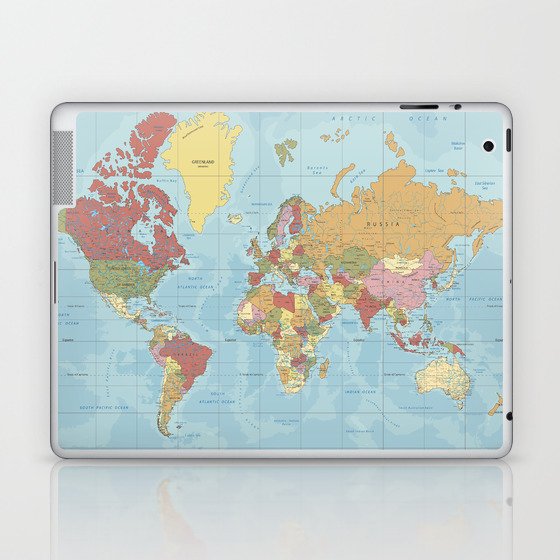 World Map Laptop & iPad Skin