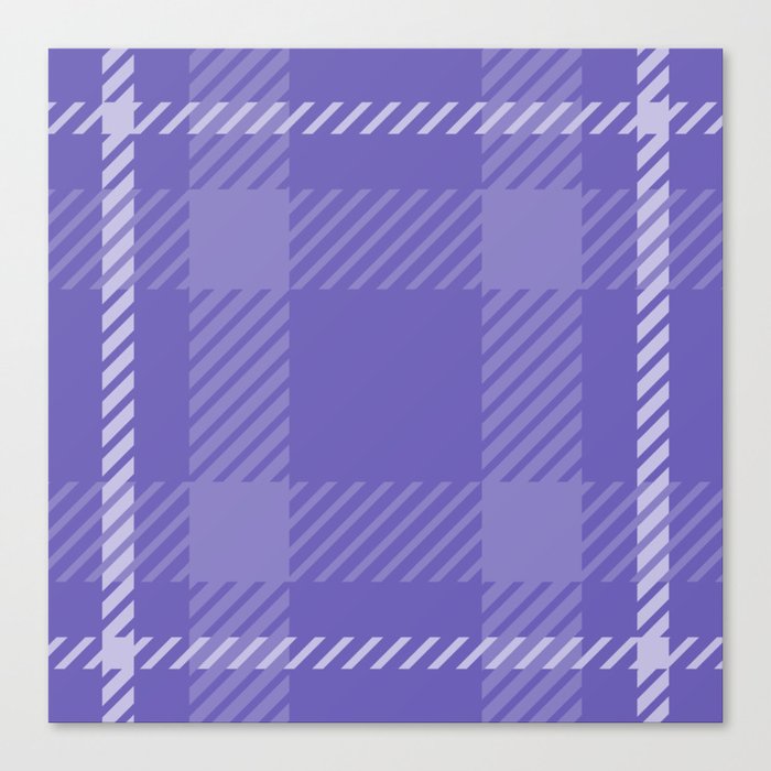 Very peri purple tartan color of the year pattern texture Canvas Print
