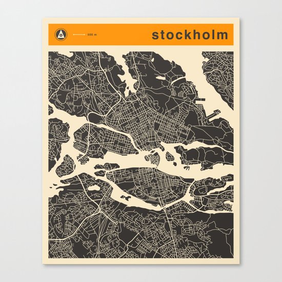 STOCKHOLM MAP Canvas Print