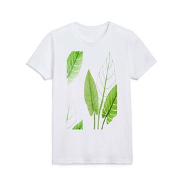 Large Lovely Leaves in Green Shades on White Background - Spring Summer Mood #decor #society6 #1 Kids T Shirt