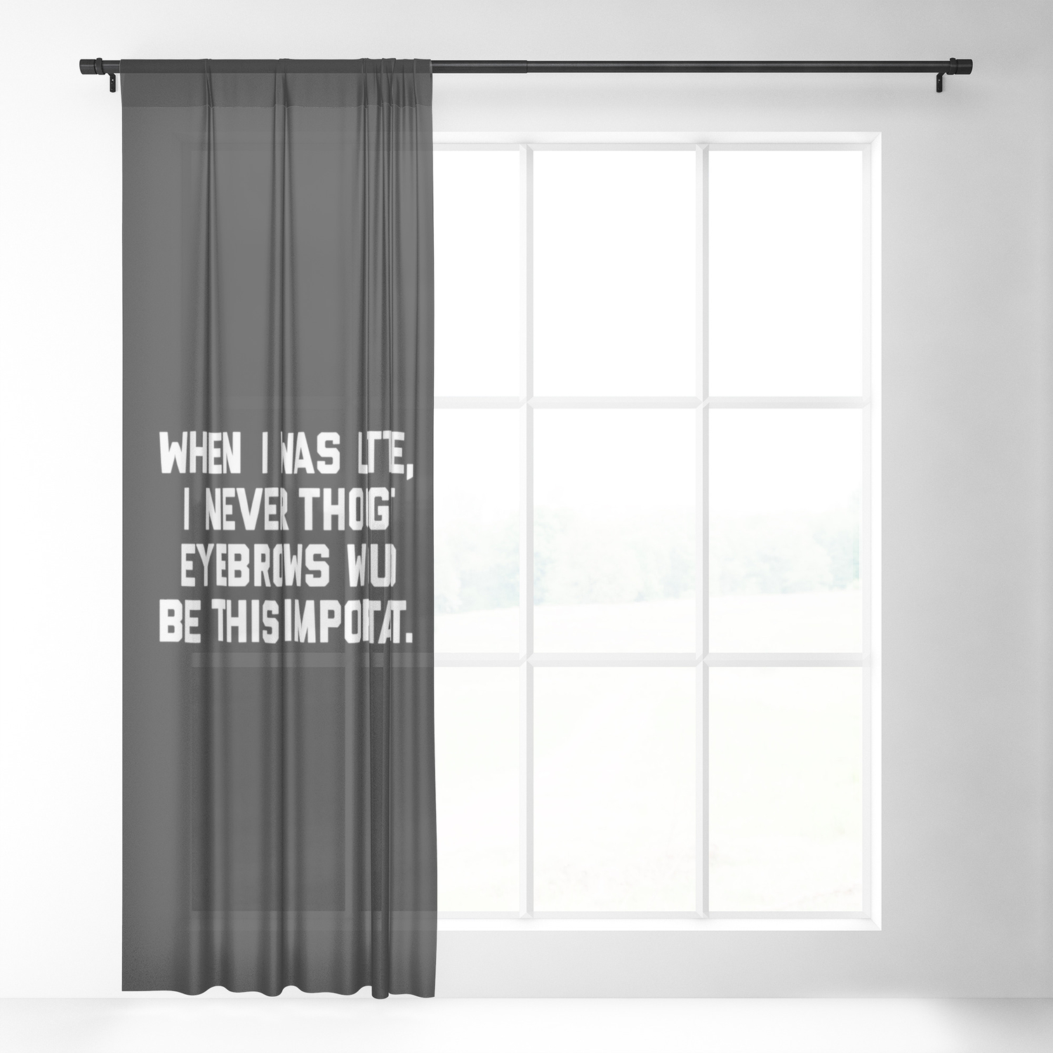 Eyebrows Are Important Funny Quote Sheer Curtain By Envyart Society6
