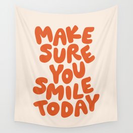 Make Sure You Smile Today in Peach Fuzz Pantone Wall Tapestry
