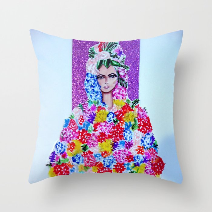 In Full Bloom On The Runway Throw Pillow