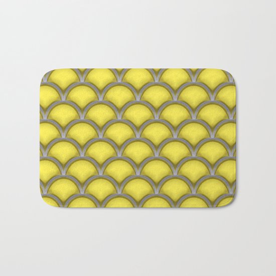 Large scallops in buttercup yellow Bath Mat