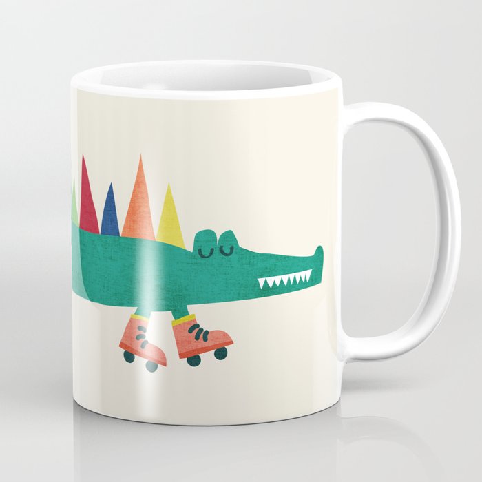 Crocodile on Roller Skates Coffee Mug