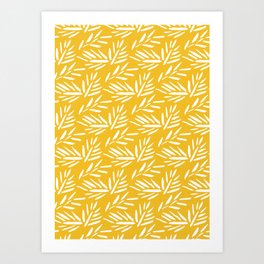 Tribal Husk - yellow Art Print