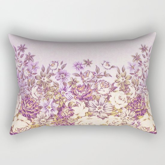 floral decor in vintage tones Rectangular Pillow