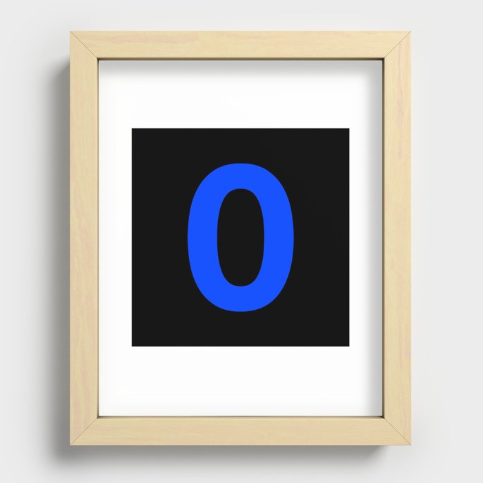 Number 0 (Blue & Black) Recessed Framed Print