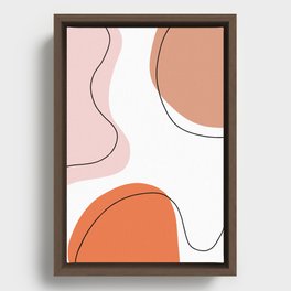 Abstract Shapes Digital Wallpaper, Geometric seamless pattern, Neutral Tones Paper Abstract Background Framed Canvas