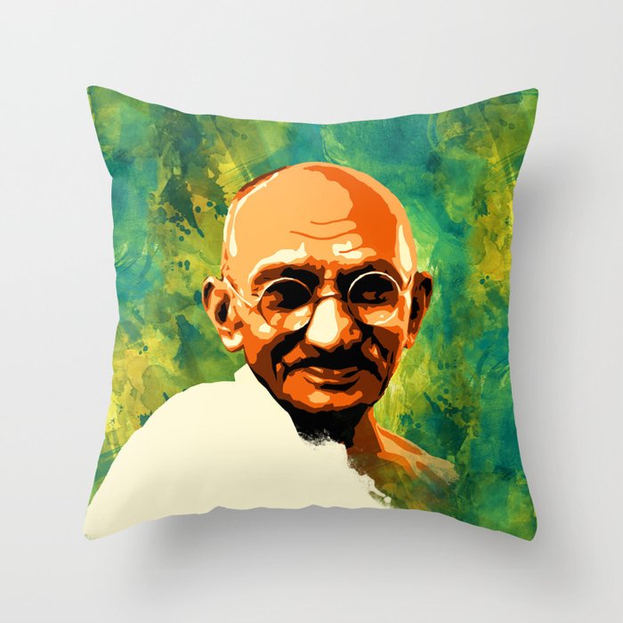 Mahatma Gandhi Throw Pillow