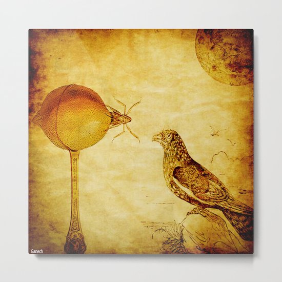 The lemon and the crow Metal Print