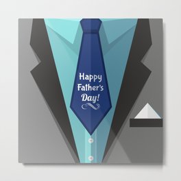 Happy Father's Day Metal Print | Graphicdesign, Celebration, Proud, Cool, Necktie, Retro, Gift, Dad, Trendy, Daddy 