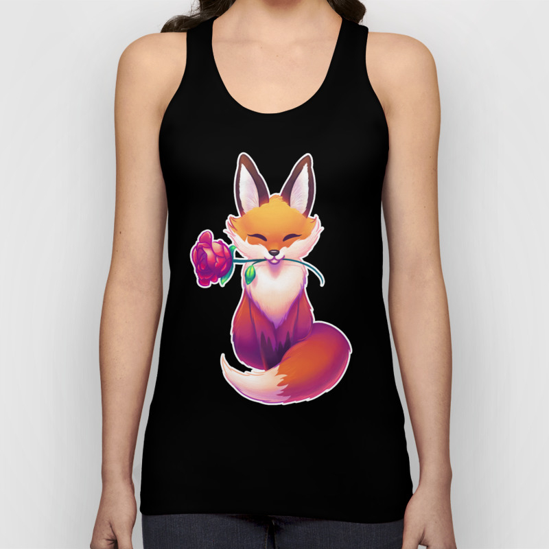 The Fox And The Rose Garden Unisex Tank Top By Bytesizedshorts