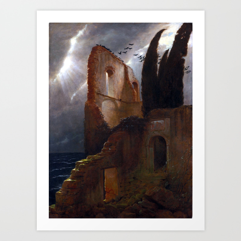 Arnold Bocklin Ruins By The Sea Art Print By Pdpress Society6