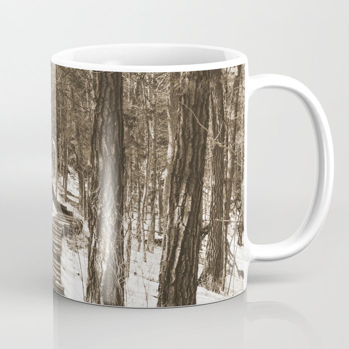 Forest Stairs | Sepia Photography Coffee Mug