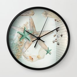 Summer Sea Treasures Beach Wall Clock